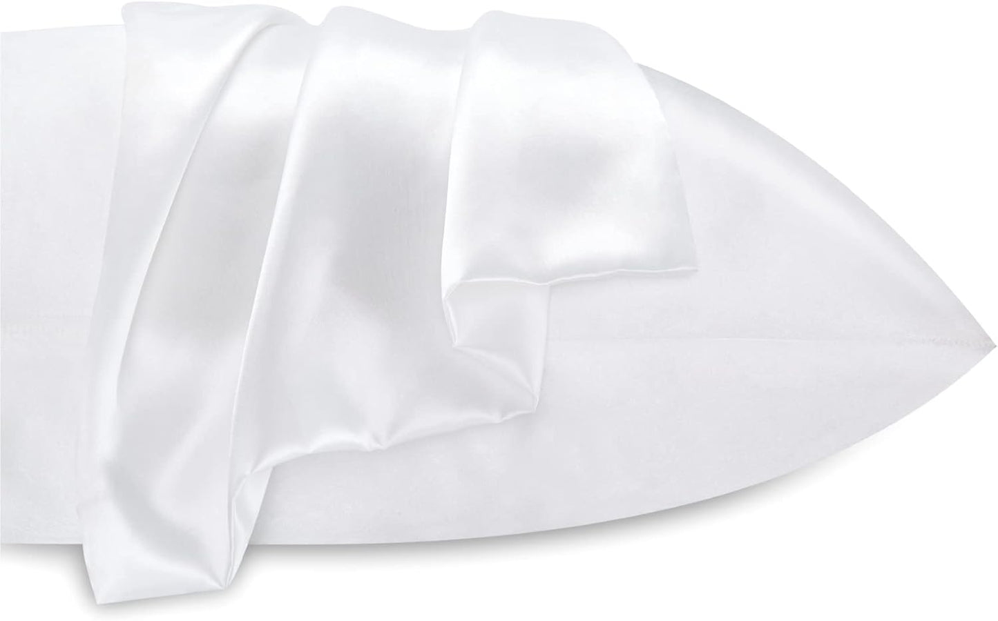 Mulberry Satin Silk Pillow Cover Set – 2-Pack with 3 Multicolor Scrunchies | 18"x28" | Envelope Closure | Hair & Skin Friendly Pillowcases