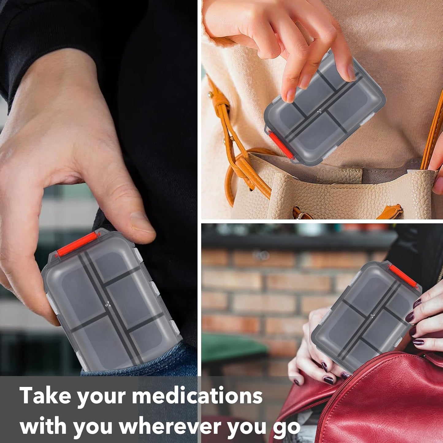 Medicine Pill Box with Travel Medicine Case Kit