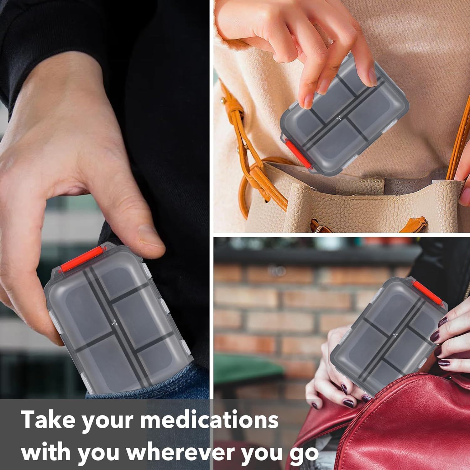 Medicine Pill Box with Travel Medicine Case Kit