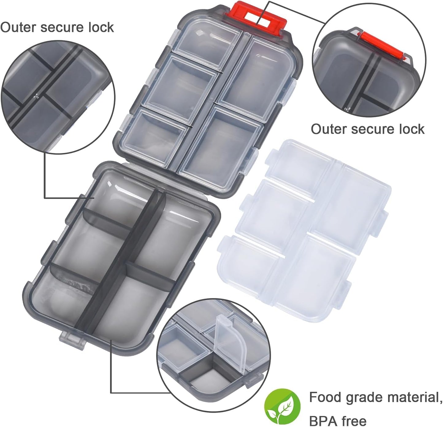 Medicine Pill Box with Travel Medicine Case Kit