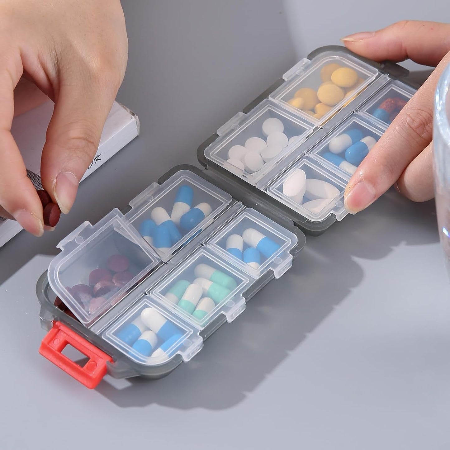 Medicine Pill Box with Travel Medicine Case Kit