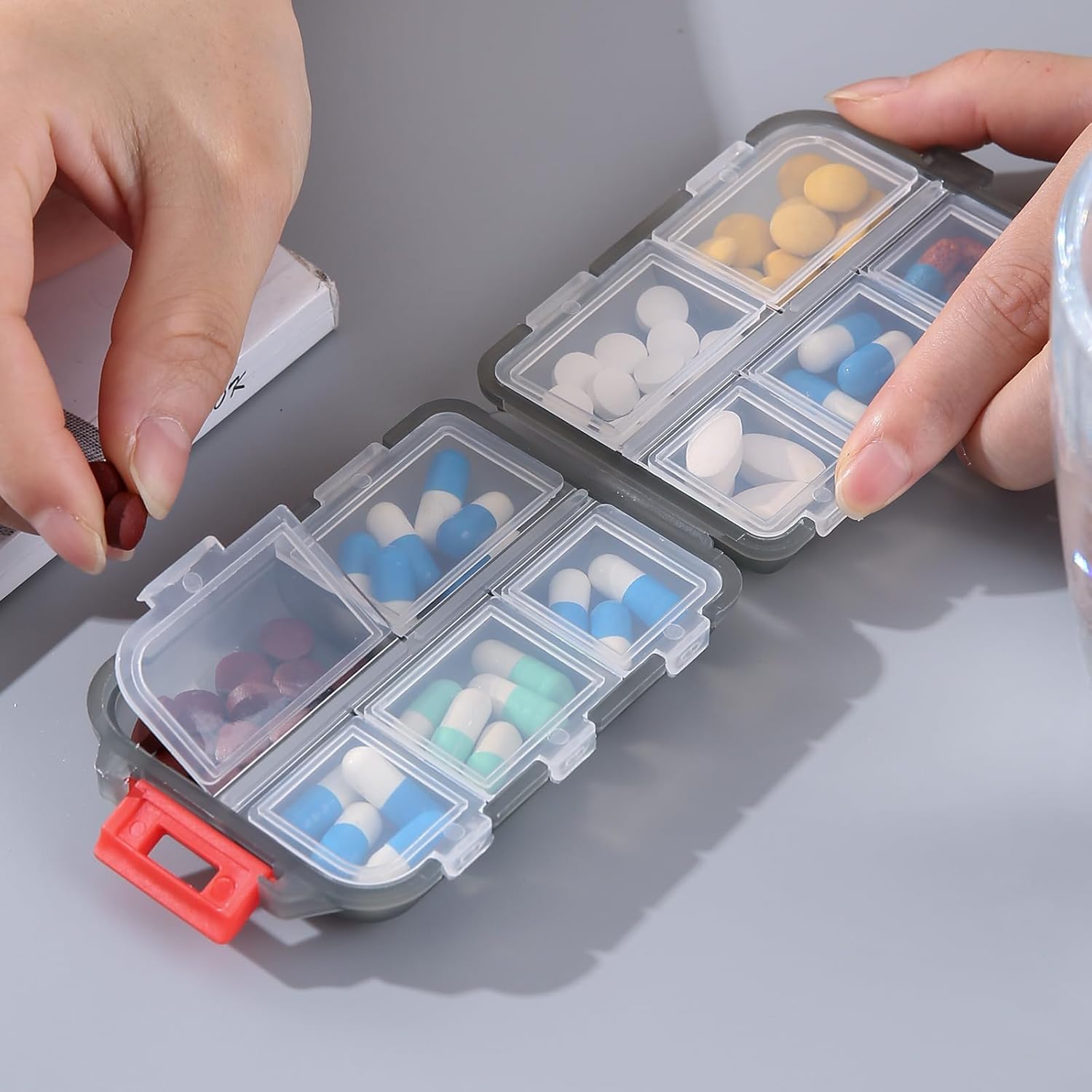 Medicine Pill Box with Travel Medicine Case Kit