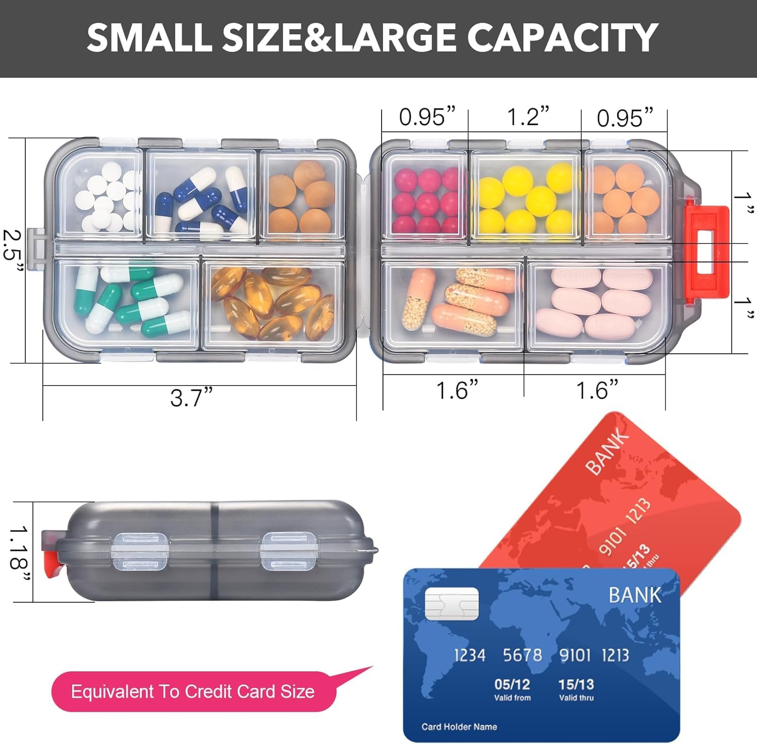 Medicine Pill Box with Travel Medicine Case Kit